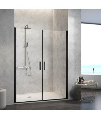 Paroi de douche deux portes pivotantes noir Nardi