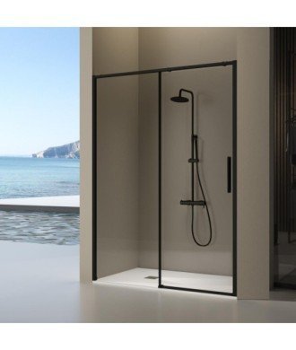 Paroi de douche fixe et coulissante en noir Delta ® Melonbath