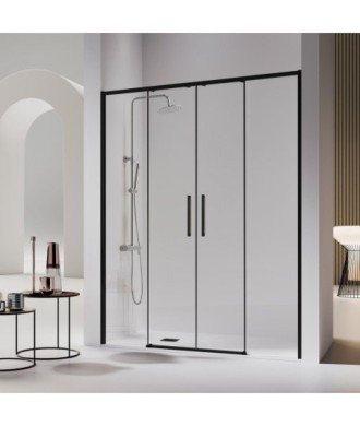 Façade 2 fixes et 2 coulissantes noir mat ® Melonbath