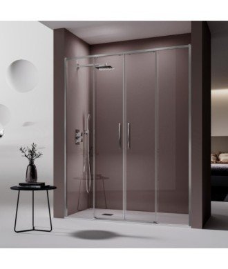 Paroi de douche 2 fixes et 2 coulissantes Delta | Envoi gratuit