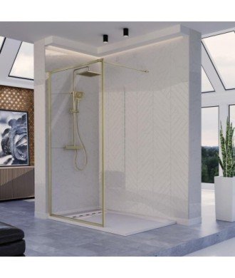 Paroi de douche fixe or brossé Fresh | Melonbath