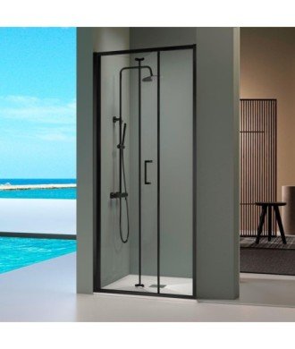 Paroi de douche noir mat pliante Prisma | offre avec livraison gratuite