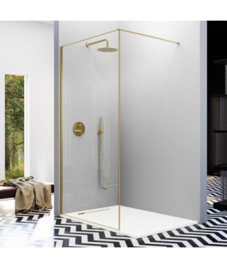 Paroi de douche fixe Fresh Arena en or brossé | Livraison gratuite