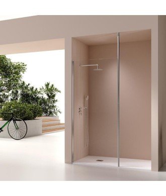 Paroi de douche fixe avec barre de plafond Levante