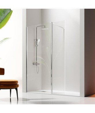 Paroi de douche noire fixe et pivotante Giro