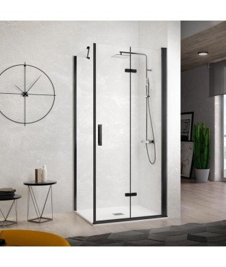 Paroi de douche rectangulaire noir plus côté fixe Nardi | NA307 05