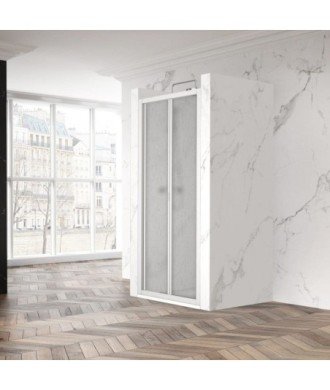 Paroi de douche pliante en acrylique blanc Dumas