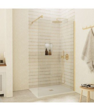 Paroi de douche fixe or brossé Fado