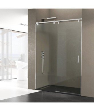 Paroi de douche avant en acier 1 fixe et 1 coulissant Futura