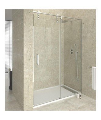 Paroi de douche avant en acier 1 fixe et 1 coulissant Moving