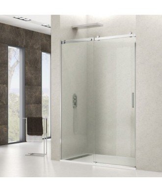 Paroi de douche en acier inoxydable 1 fixe et 1 coulissante Rotary