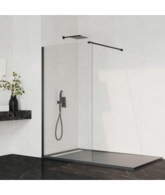 Paroi de douche fixe en noir mat Screen