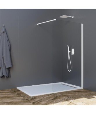 Paroi de douche fixe en blanc mat Screen