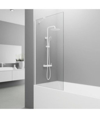 Paroi de baignoire fixe blanche à panneau unique