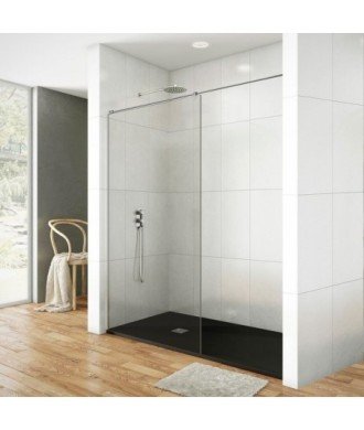 Paroi de douche fixe avec barre parallèle