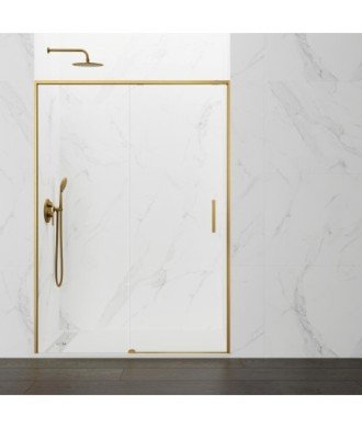Paroi de douche fixe et coulissante en or brossé Twenty