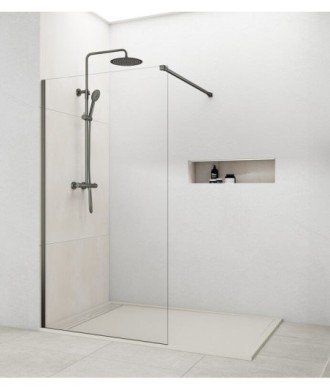 Paroi de douche fixe en titane Screen