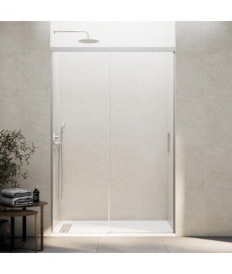 Paroi de douche en nickel 1 fixe et 1 coulissante Basic