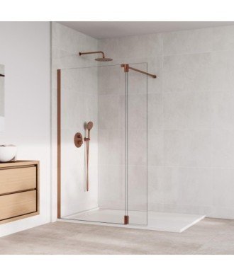 Paroi de douche fixe en cuivre plus Paroi de douche pliant