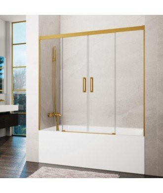 Pare-baignoire or brossé 2 fixes + 2 coulissants Basic