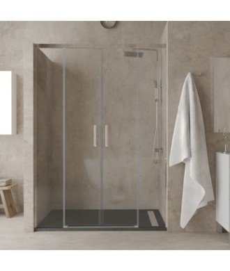 Paroi de douche frontale 2 fixe 2 coulissante Treban
