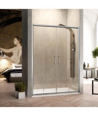 Paroi de douche 2 fixes plus 2 portes coulissantes Bella | Melonbath
