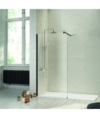 Paroi de douche fixe noir mat | Offre Melonbath