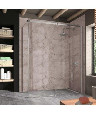 Paroi de douche rectangulaire 2 fixes + 1 coulissante Luna