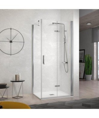 Paroi de douche rectangulaire pliante + côté fixe Nardi