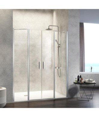 Paroi de douche frontale Nardi, deux fixes et deux pivotante