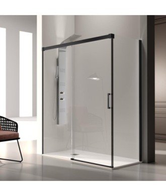 Paroi de douche noir rectangulaire Glasé | GS103 05