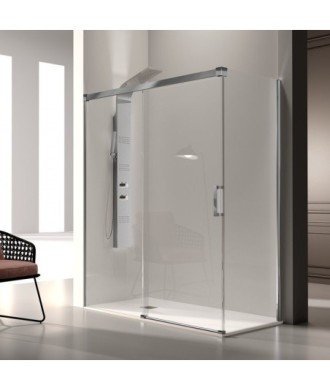 Paroi de douche rectangulaire à côté fixe Glasé