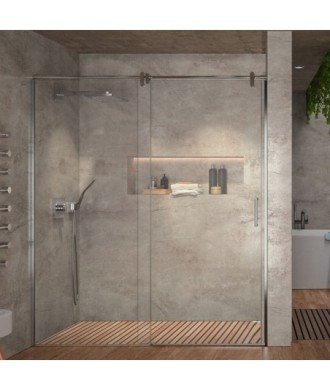 Façade fixe + coulissante inox | Melonbath LM102