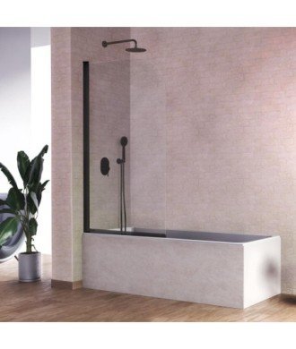 Pare-baignoire pivotante noir mat Rita