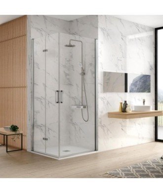 Paroi de douche d'angle 1 côté pivotante 1 côté rabattable Nardi
