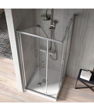 Paroi de douche d'angle 1 côté pliant et 1 côté coulissant 300
